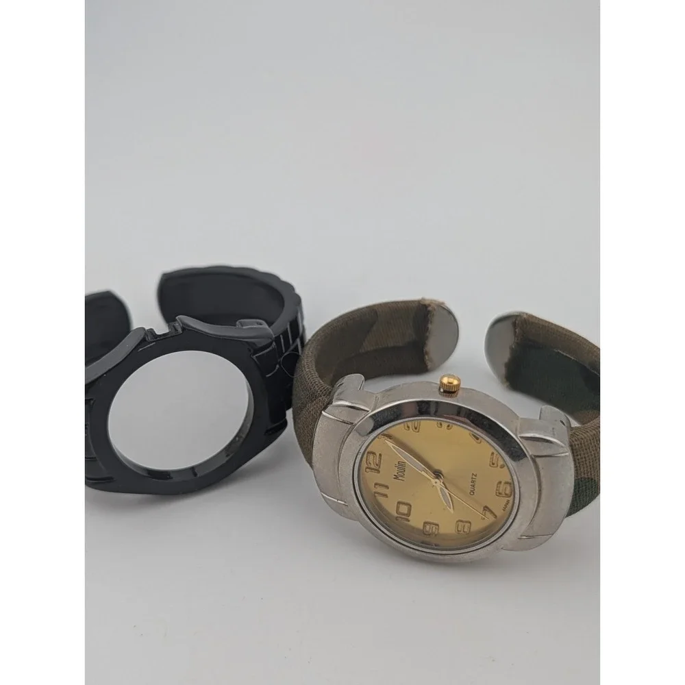 Moulin Women's Interchageable Bangle Band Watch 2 Bangles- New Battery